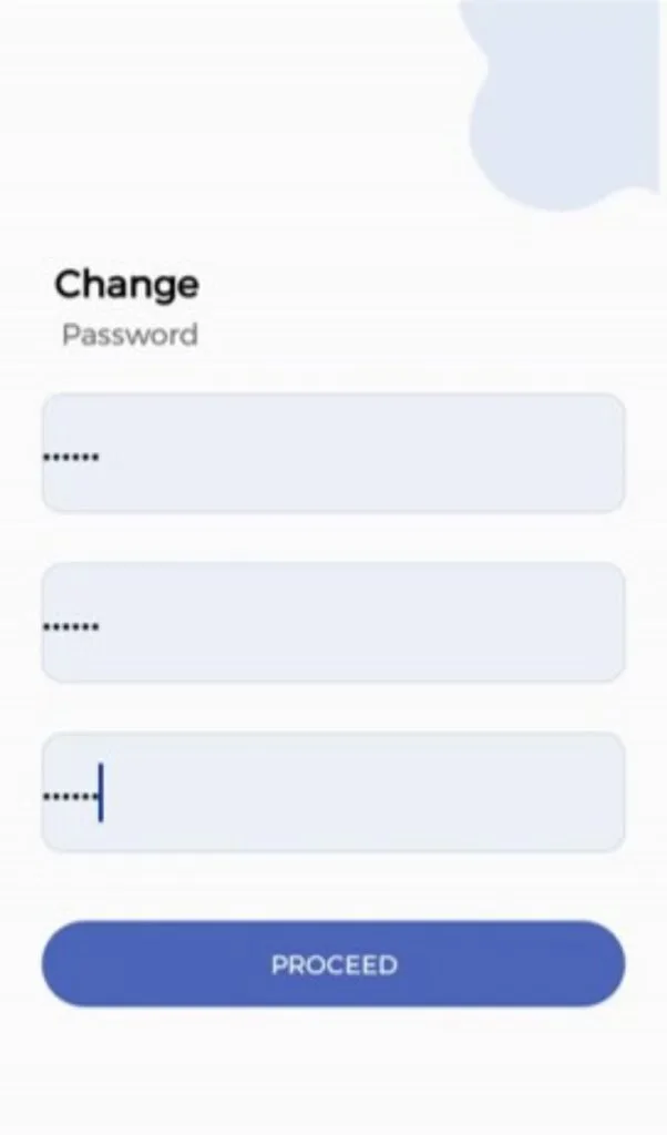 Setting a new six-digit admin password in the app