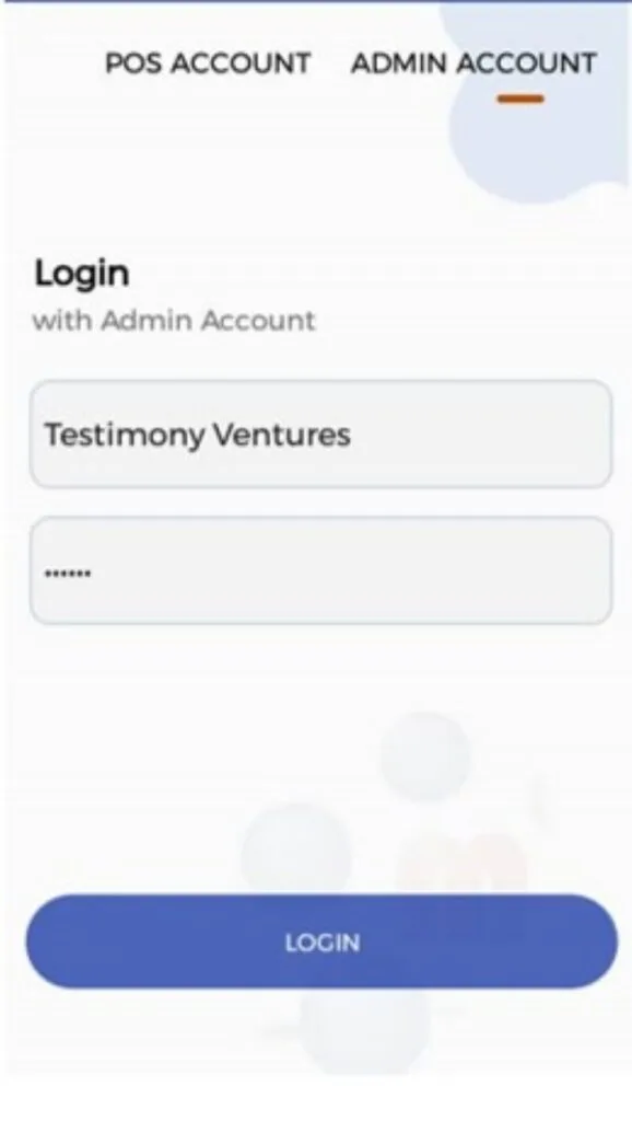 The mCashPoint app login screen