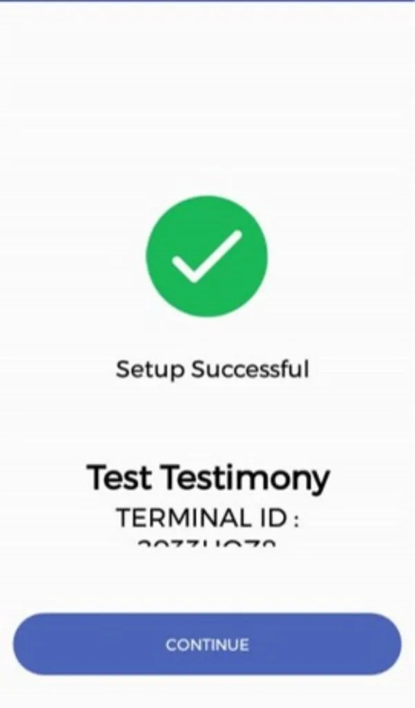 The app showing a successful activation confirmation